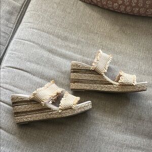 CECELIA NEW YORK Cream Espadrille Wedges